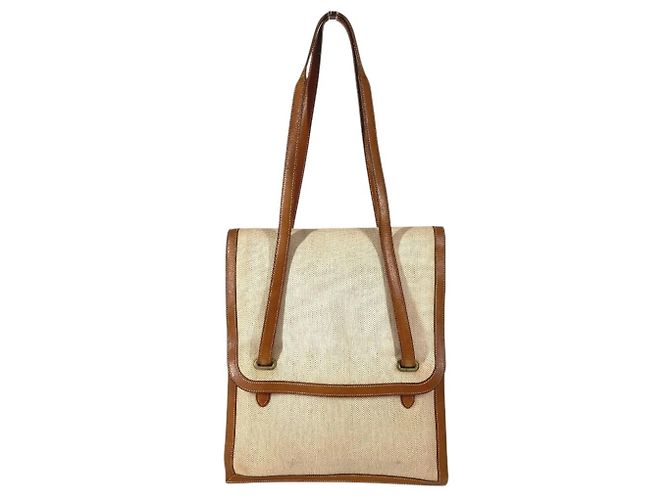 Hermès Sac Flap Vintage Hermes Marron Beige