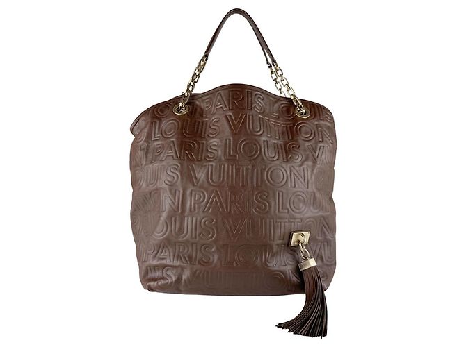 Borsa a tracolla in pelle marrone Louis Vuitton