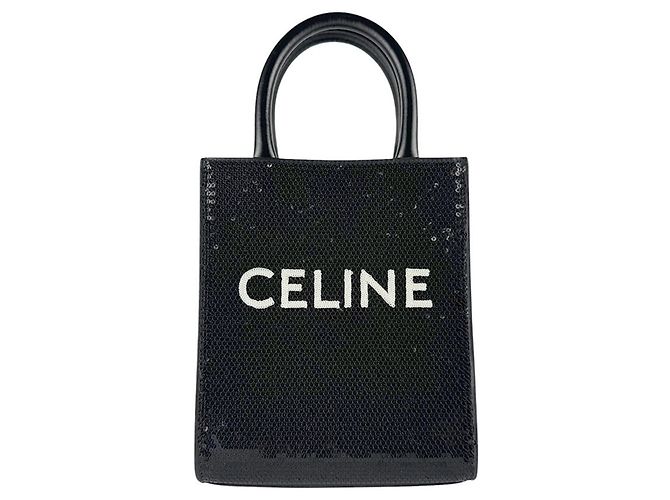 Céline Borsa a tracolla cabas verticale mini Celine Nero 