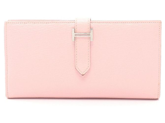 Cartera larga Hermès Bearn Soufflé Rosa