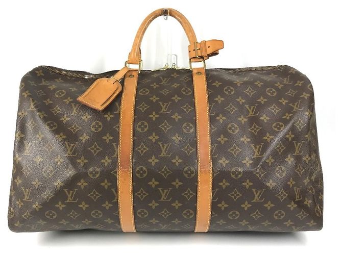 Sac Louis Vuitton Monogram Keepall 55 Marron