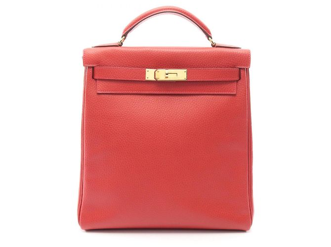 Hermès Hermes Kelly Ad GM Vermilion Backpack/Handbag