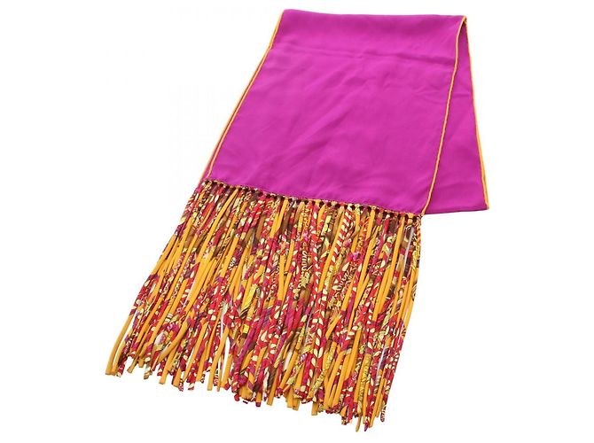 Stola in seta multicolore Hermès Porpora Giallo 