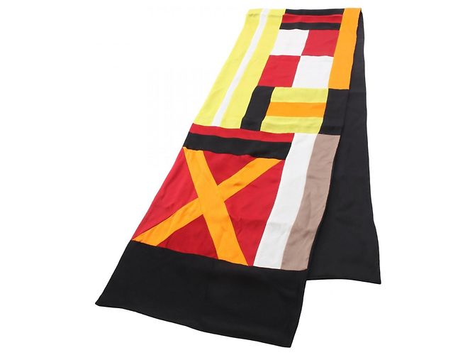 Hermès Stola in seta multicolore Hermes Rosso 