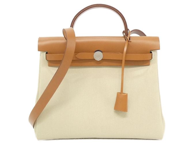 Hermès Bolso Hermes Herbag Zip PM Roja Beige