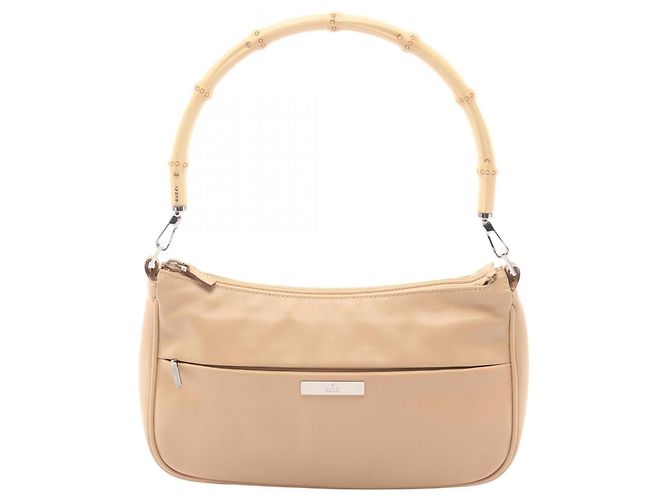 Borsa Bamboo in pelle beige Gucci