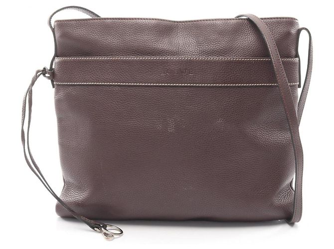 Bolsa de ombro em couro marrom Loewe