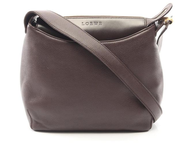 Borsa a tracolla in pelle marrone Loewe
