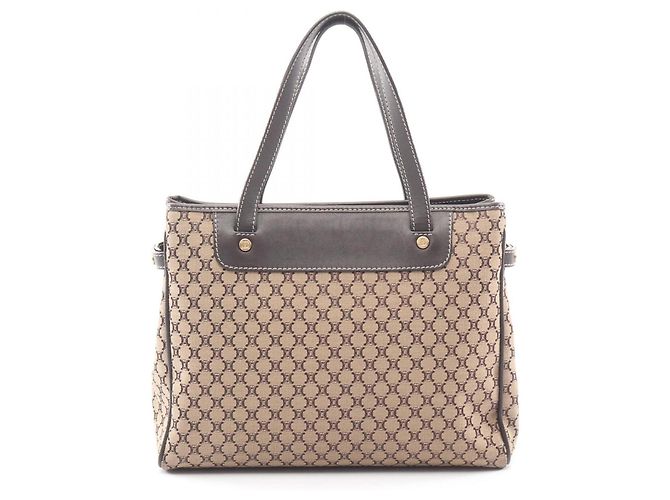 Céline Bolsa Celine Macadam Marrom Bege