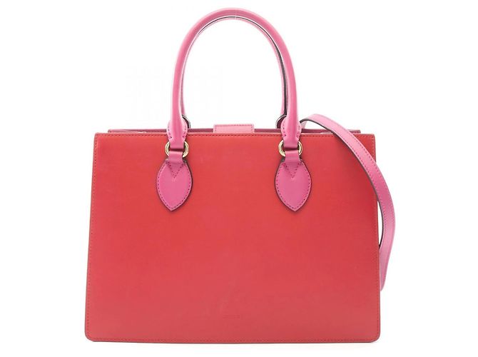 Bolsa Gucci 2-Way de couro rosa e vermelho