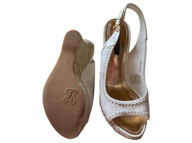 Louis Vuitton Keilabsatz-Espadrilles Weiß