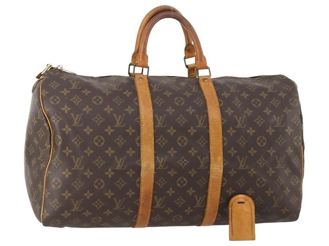LOUIS VUITTON Bolsa Boston Monogram Keepall 50 M41426 LV Auth bs34609 Monograma