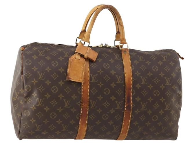LOUIS VUITTON Monogram Keepall 50 Boston Bag M41426 LV Auth bs35015 Monograma