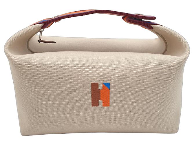 Hermès Pochette Bride-a-Brac H Pavillon GM Marron Beige Orange Blanc cassé
