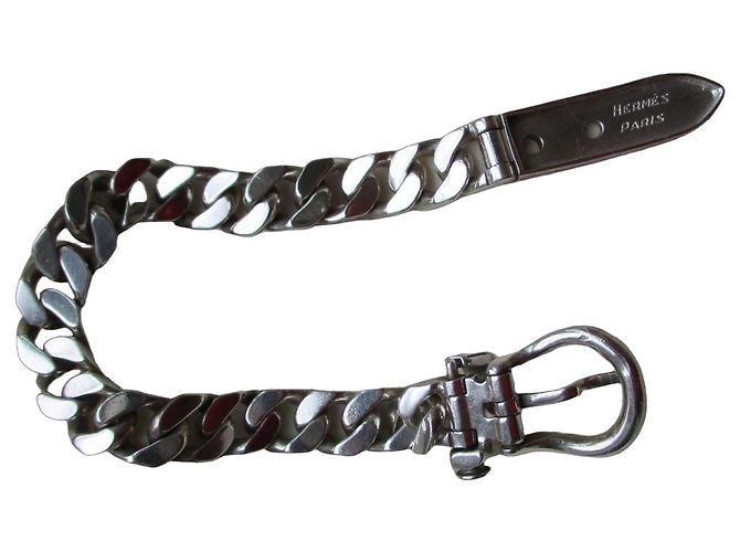 Hermès Pulseira Fivela de Selaria Prata de Lei
