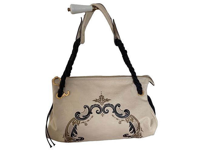 Roberto Cavalli Lederhandtasche Beige