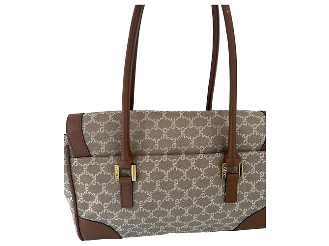 Roberta di Camerino Monogram Canvas Handtasche Braun Beige