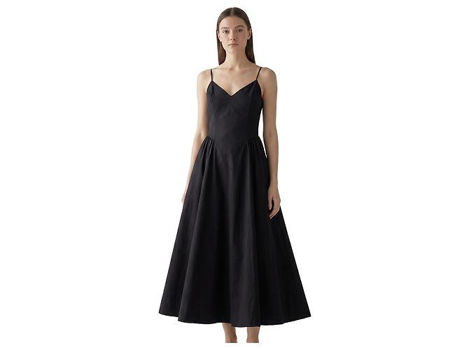 Autre Marque Black poplin midi dress