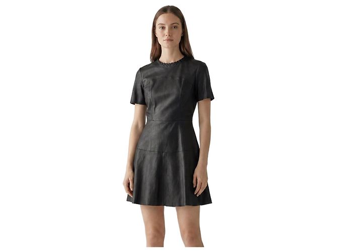 Bimba & Lola Kurzes schwarzes Lederkleid Negin