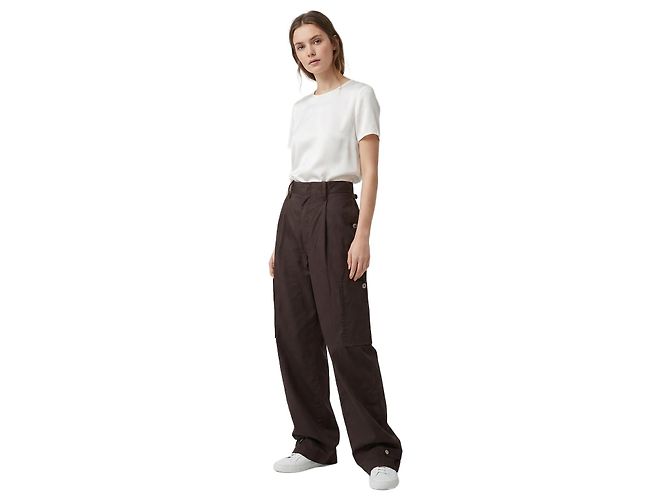 Autre Marque Pantalones anchos con pinzas marrones Castaño