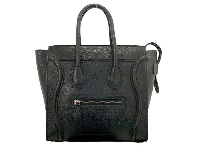 Céline Celine Micro Leather Handbag Black
