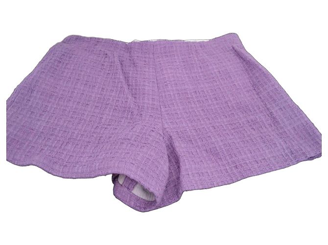 Conjunto de short e top Maje roxo em tweed