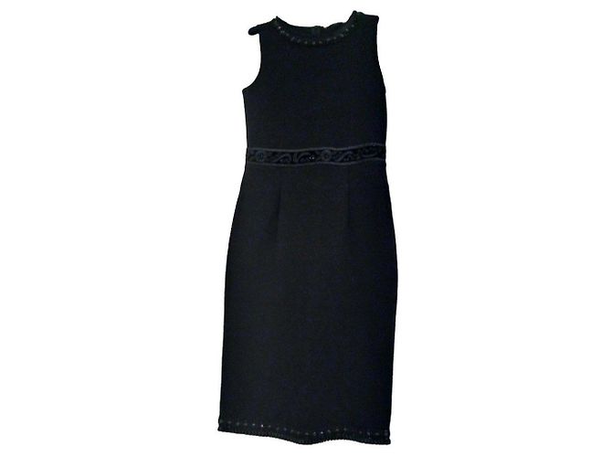 Blumarine schwarzes Kleid mit Schmuckdetails