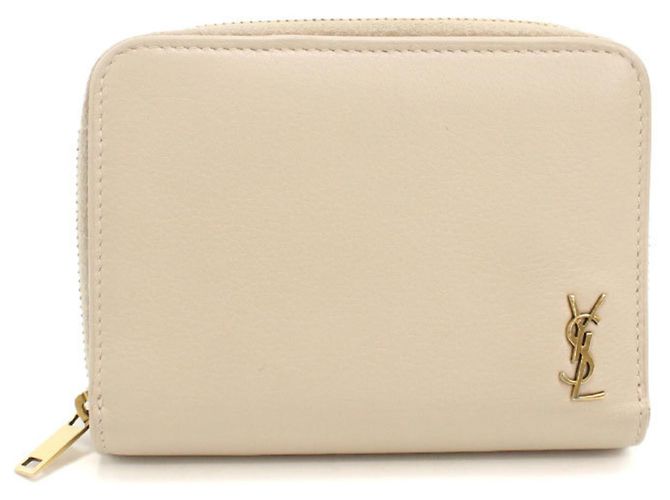 Saint Laurent Women's Bi-fold Wallet Beige