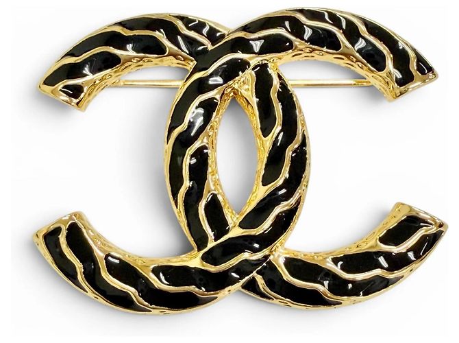 Spilla Chanel B24P Coco Mark CC Logo Nero D'oro