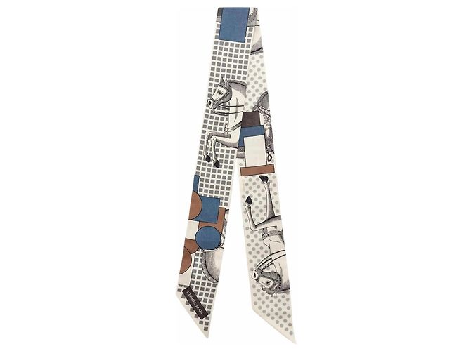 Hermès Sciarpa Twilly HERMES - Cavalier en Formes Multicolore