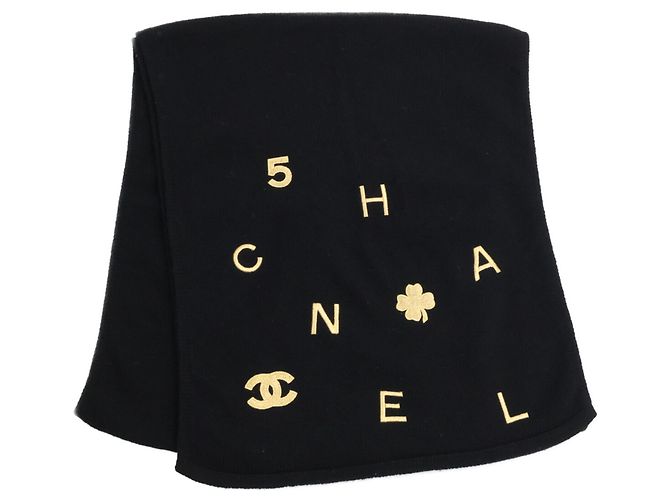 Châle en cachemire noir Chanel