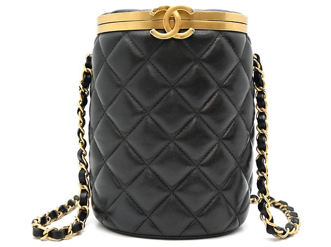 Bolso de hombro Chanel Vanity para mujer Negro