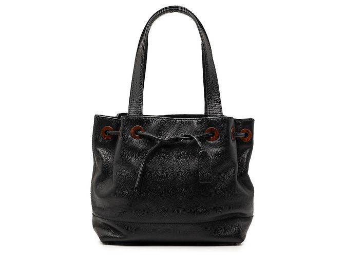 Chanel Black CC Caviar Drawstring Tote