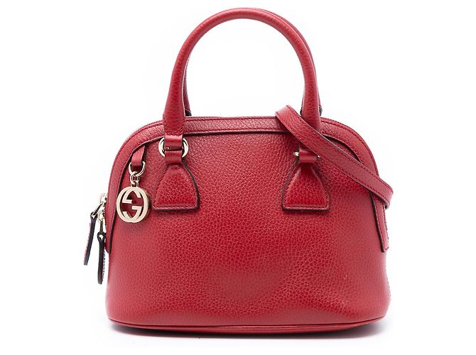 Bolsa Dome Mini GG em couro de bezerro vermelho Gucci