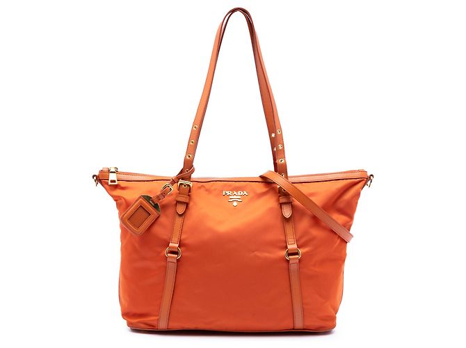 Sac à main Prada Orange Saffiano Trimmed Tessuto
