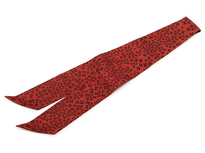 Pañuelo de seda Twilly Hermès Red Scattered Letters Roja