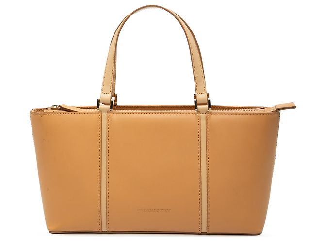 Tote de couro marrom Burberry Caramelo