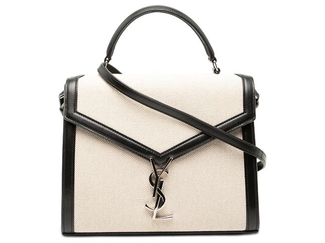 Saint Laurent Cassandra Handtasche aus beige Canvas in Medium