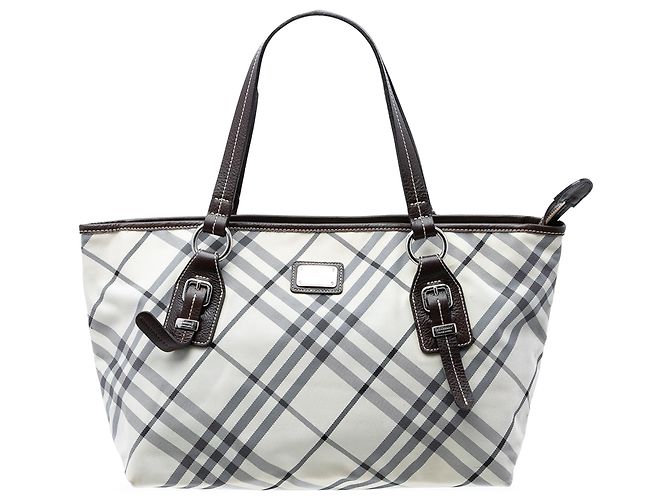 Burberry Brown Nova Check Canvas Tote Braun Beige