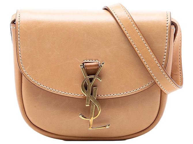 Pequena bolsa transversal Kaia em couro marrom Saint Laurent