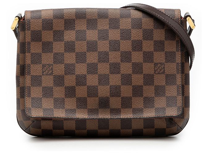 Louis Vuitton Marrone Damier Ebene Musette Tango Long Strap