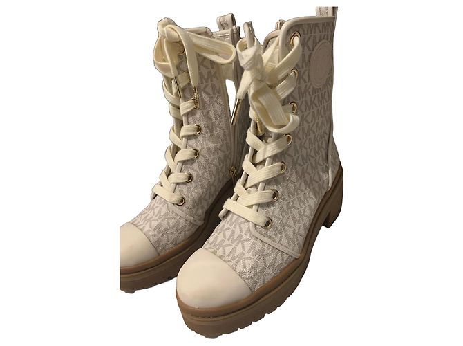 Botas de combate Michael Kors MK Monogram Castaño Beige