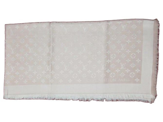 Louis Vuitton Sciarpa Monogram Seta e Lana Denim Rosa 