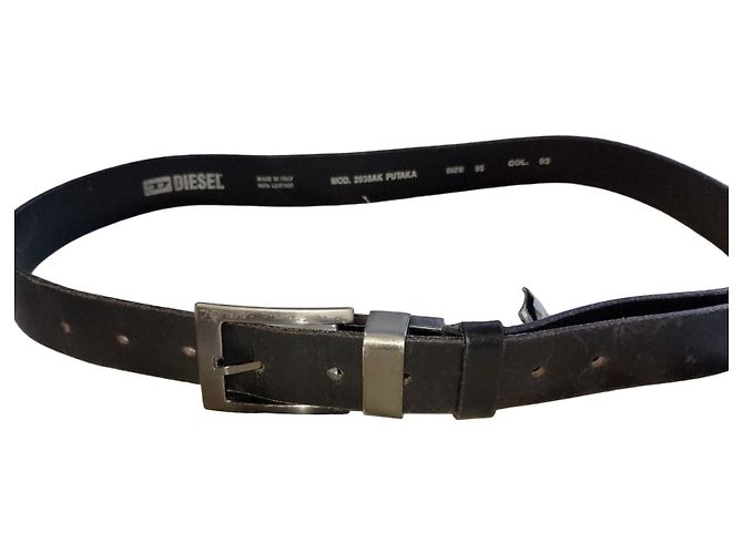Diesel Putaka Ledergürtel Schwarz - Größe 95