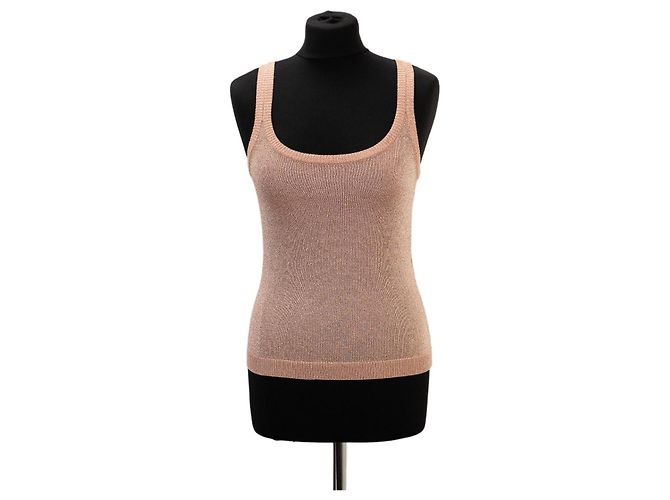 Missoni Metallic-Strick-Tanktop Pink