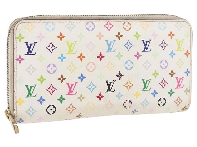 LOUIS VUITTON Monogram Multicolor Zippy Long Wallet White M60241 LV Auth BA12620