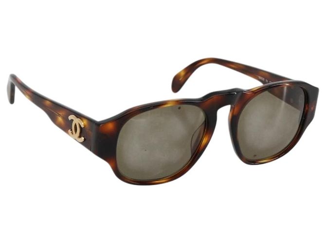 Gafas de sol CHANEL COCO de plástico Marrón CC Auth 178796 Castaño