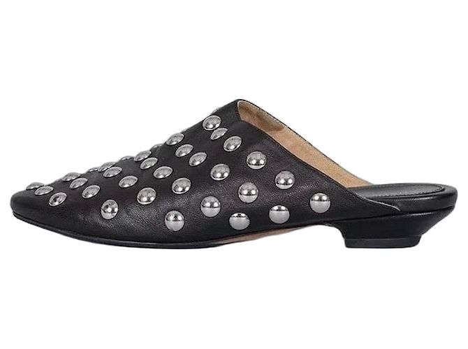 Khaite The Otto Black Leather Clogs - Size 38.5 pre-owned