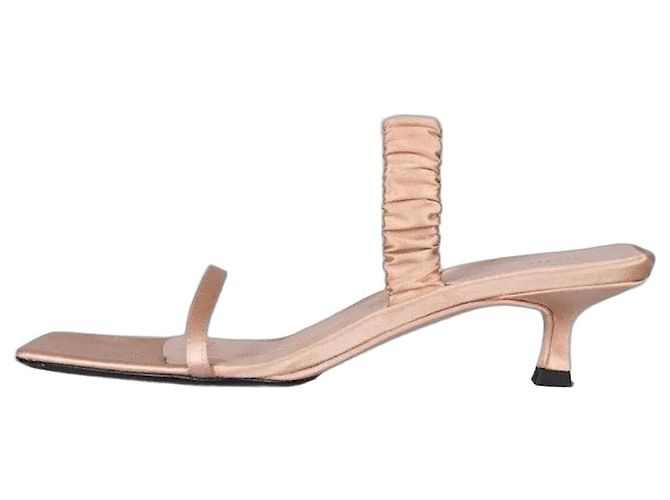 Khaite Pink Textile Kitten Heel Mules - Size 38 Pre-owned