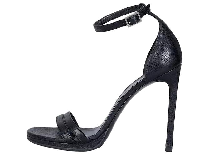 Saint Laurent Black Leather Tribute Heels Size 37 Pre-owned